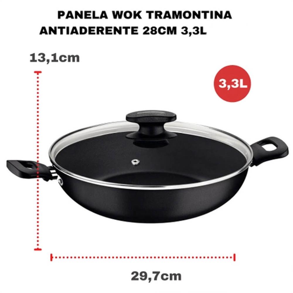 Wok em Alumínio 28cm Tramontina Loreto Antiaderente Panela c