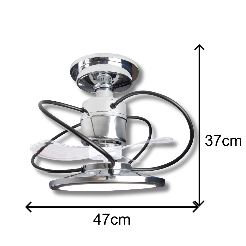 Ventilador de Teto Treviso Cromado Confort LED Bivolt
