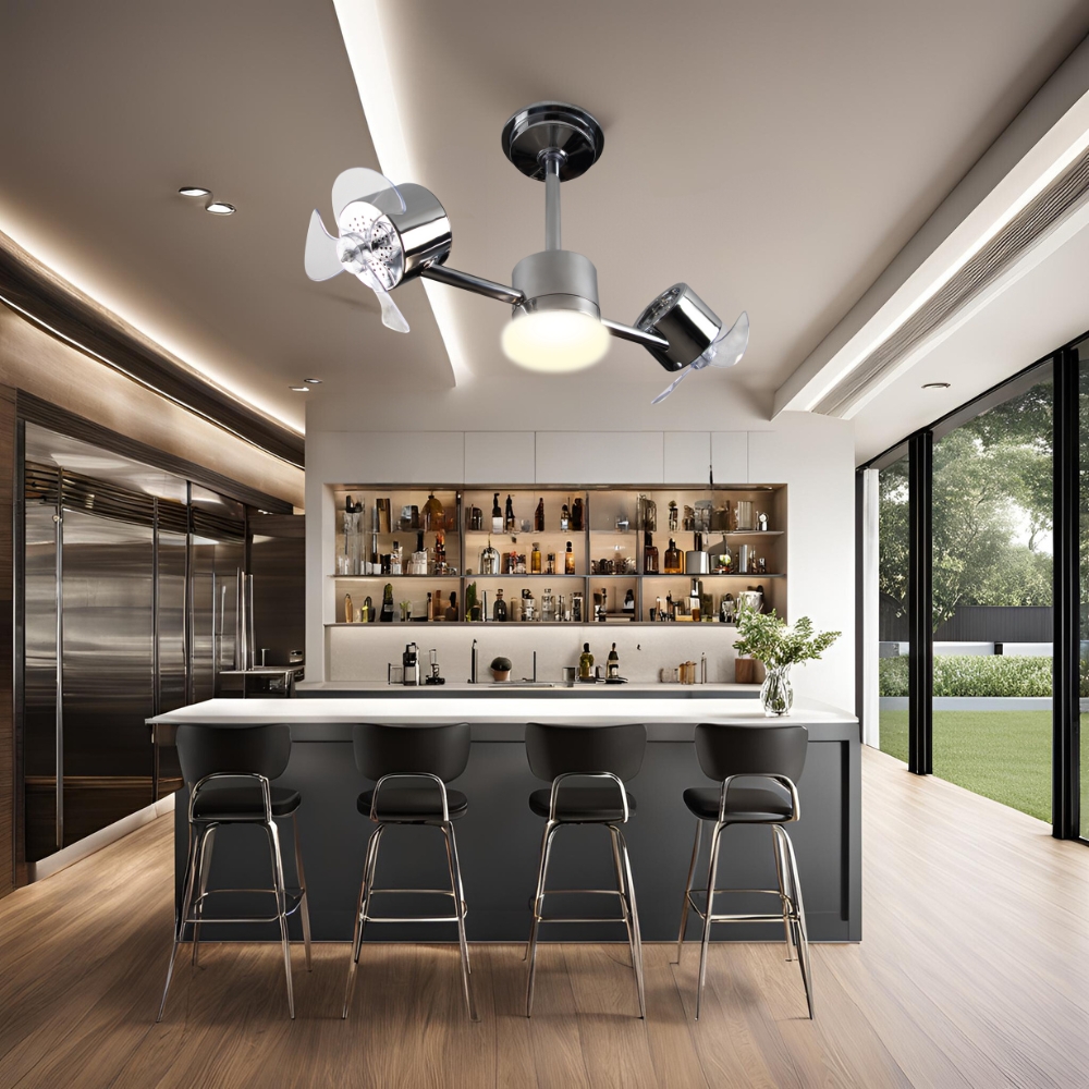 Ventilador de Teto Treviso Infinit LED Cromado Contrl Remoto