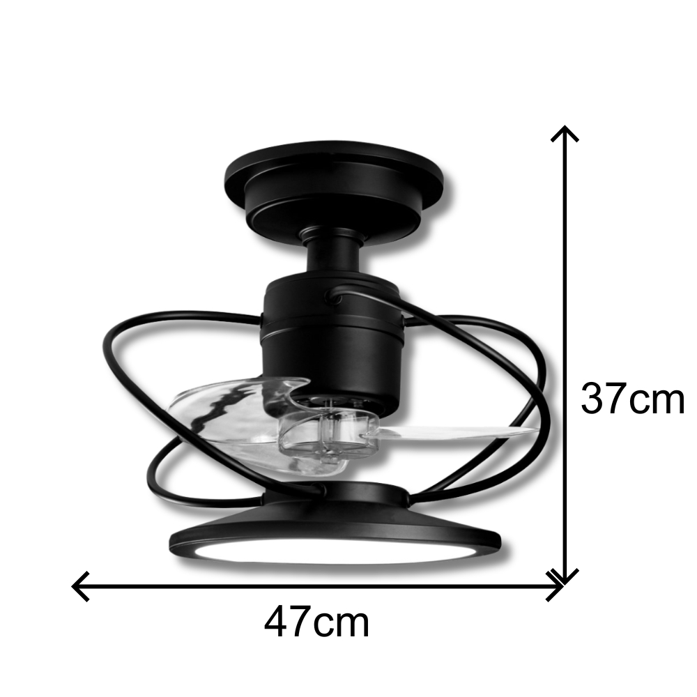 Ventilador de Teto Treviso Preto Fosco Confort LED Ctrl Rem