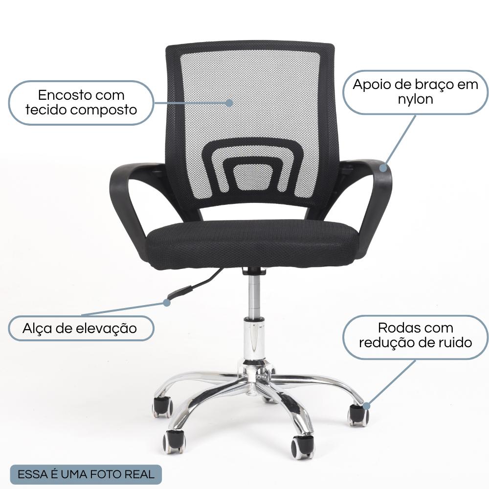 Cadeira de Escritório Giratória Trevisul Preta