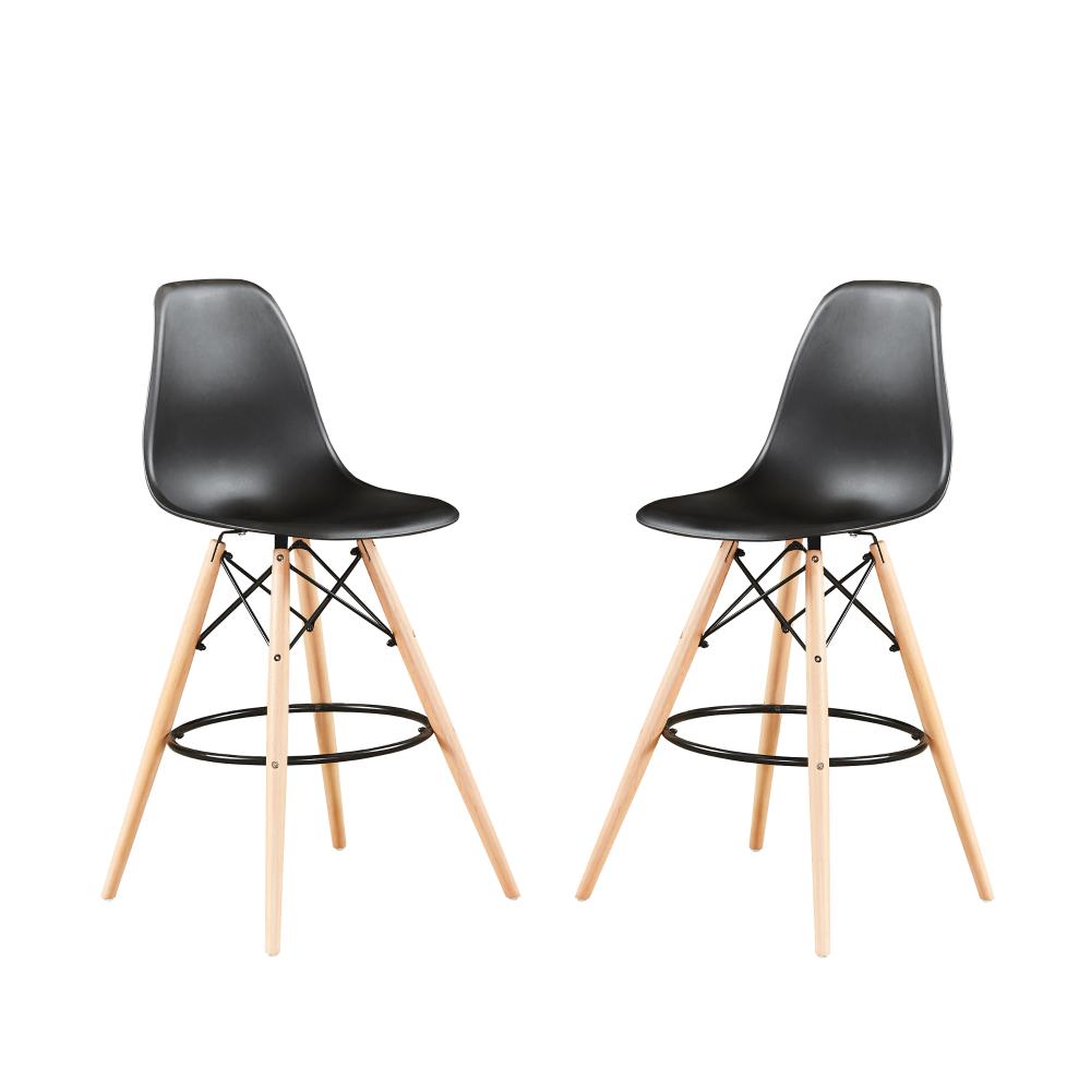 Kit de 2 Banquetas Eames Charles Eiffel Trevisul - Preto