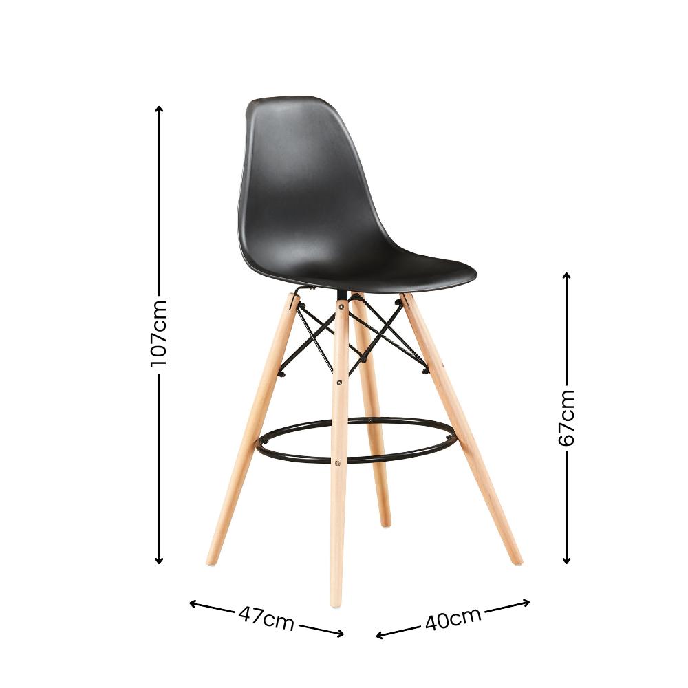 Kit de 2 Banquetas Eames Charles Eiffel Trevisul - Preto