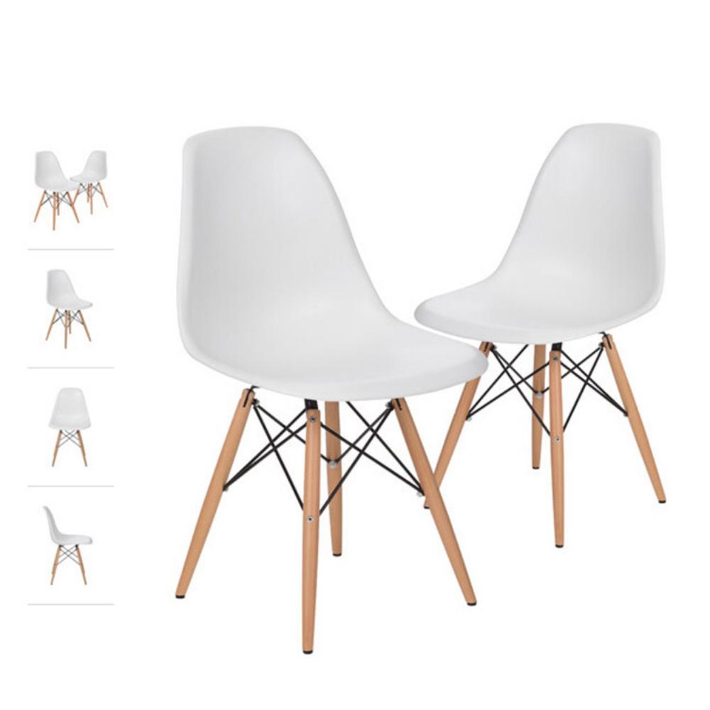 Kit de 2 Cadeiras Eames Charles Eiffel Trevisul - Branco