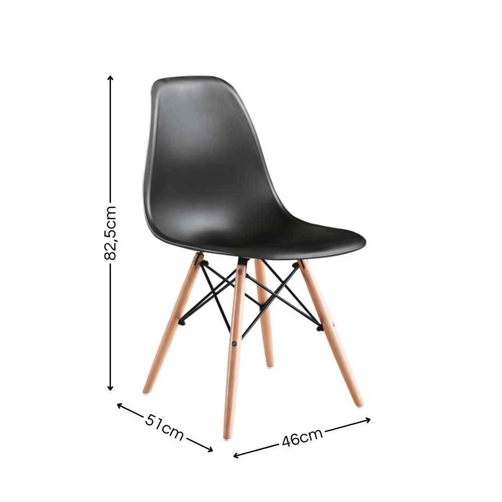Kit de 2 Cadeiras Eames Charles Eiffel Trevisul - Preto