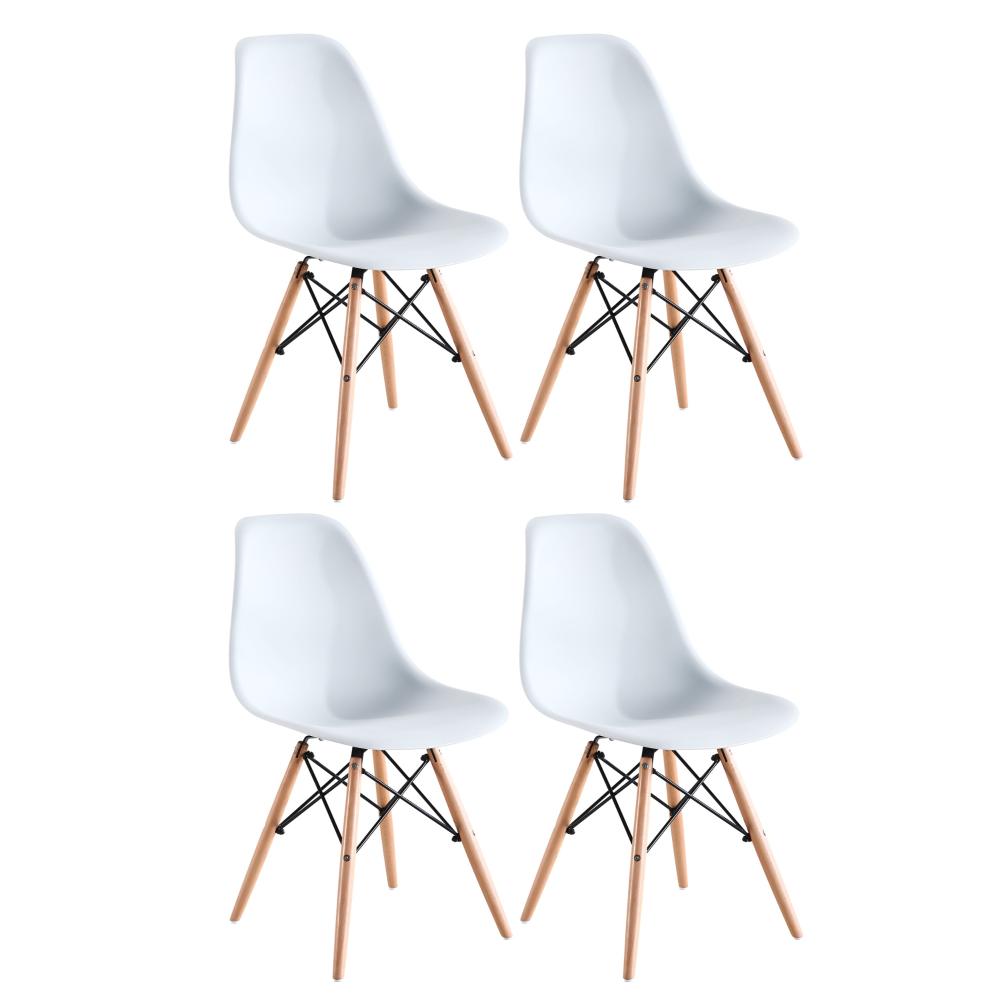 Kit de 4 Cadeiras Eames Charles Eiffel Trevisul - Branco