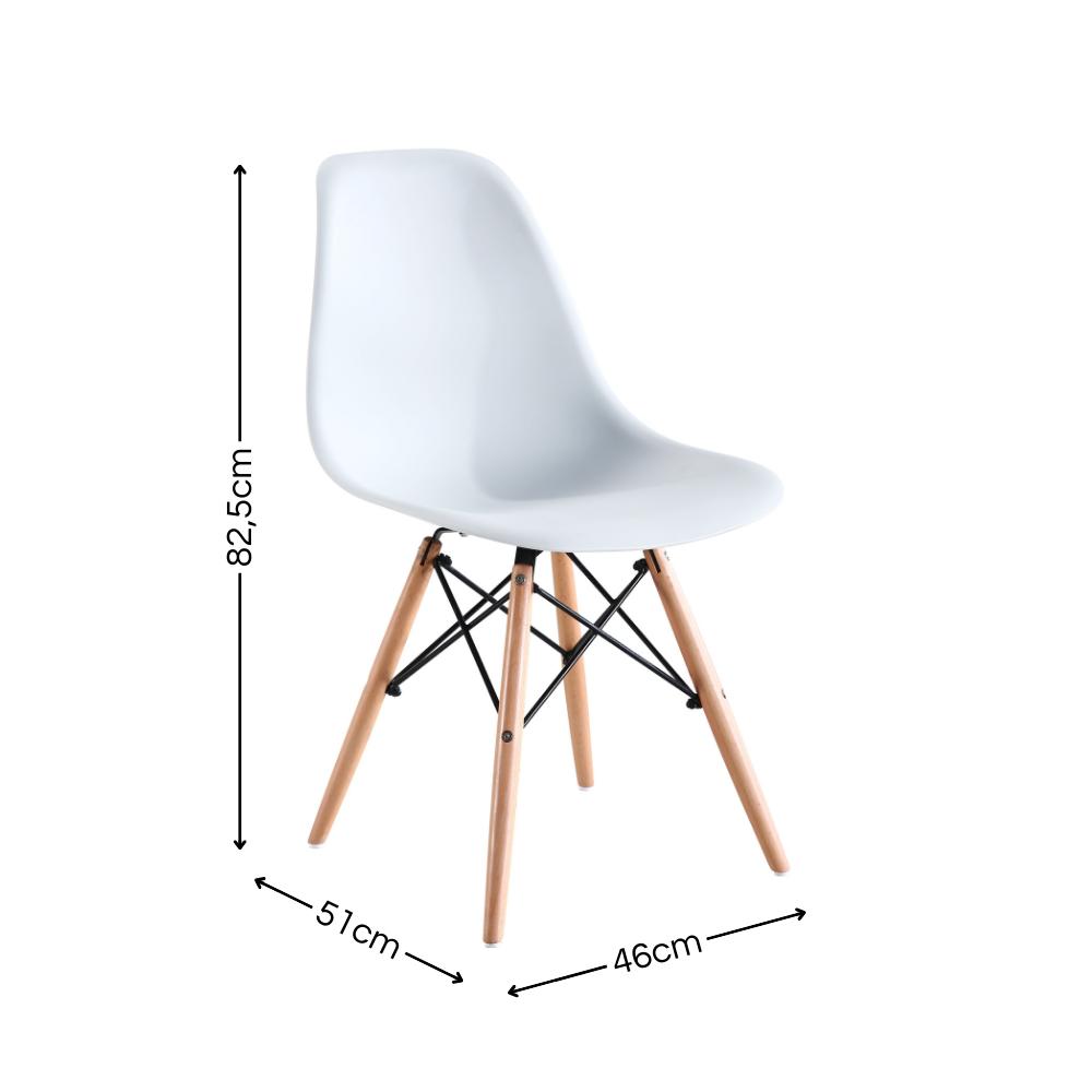 Kit de 4 Cadeiras Eames Charles Eiffel Trevisul - Branco