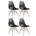 Kit de 4 Cadeiras Eames Charles Eiffel Trevisul - Preto
