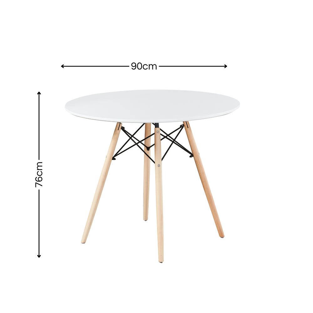 Mesa Redonda Eames Charles Eiffel 90cm Trevisul - Branco