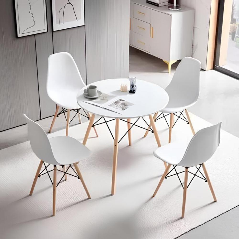 Mesa Redonda Eames Charles Eiffel 90cm Trevisul - Branco
