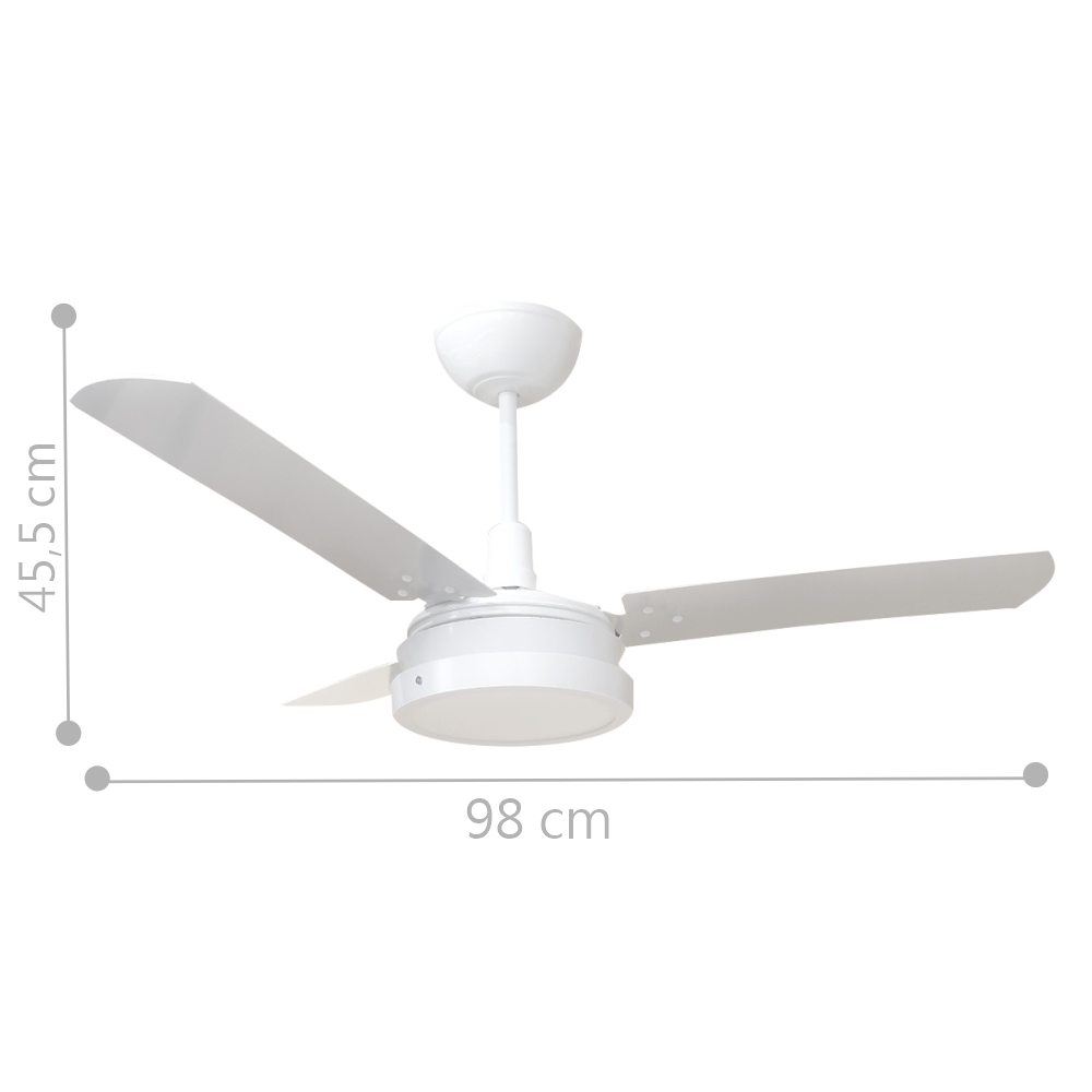Ventilador Led Breeze Branco 220V 3 Pás Brancas e Controle Remoto