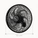 Ventilador Maggie Parede Preto Oscilante 127V