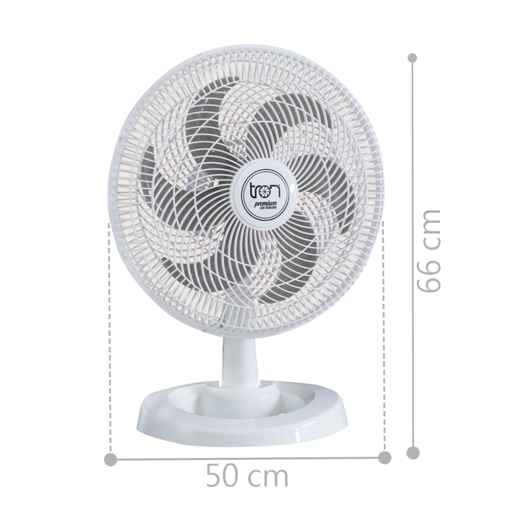 Ventilador Mesa Lorena Branco Oscilante 127V Pás Prata