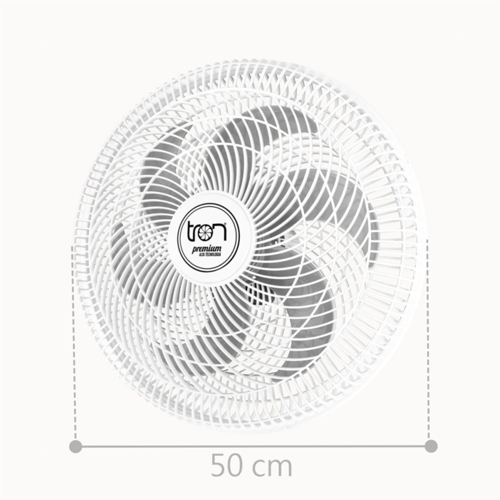 Ventilador Parede Lorena Branco Oscilante 220V Pás Prata