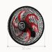 Ventilador Parede Lorena Preto Oscilante 220V Pás Vermelho
