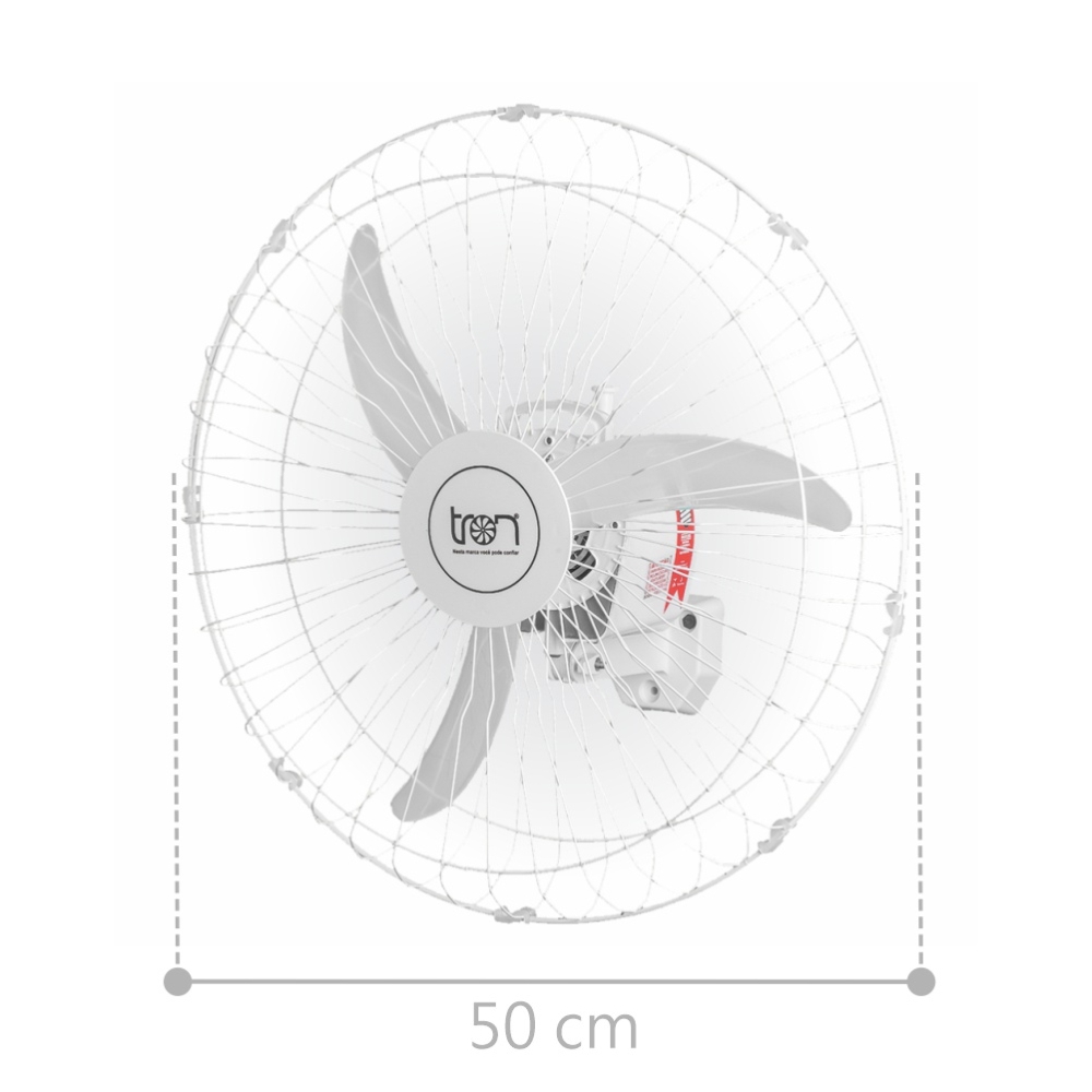 Ventilador de Parede América Bivolt Grade em Aço Branco