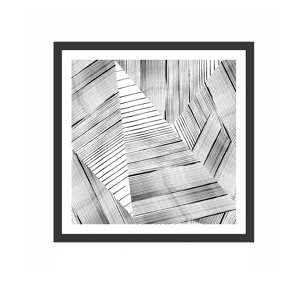 Quadro Decorativo com Moldura Abstrato I Preto