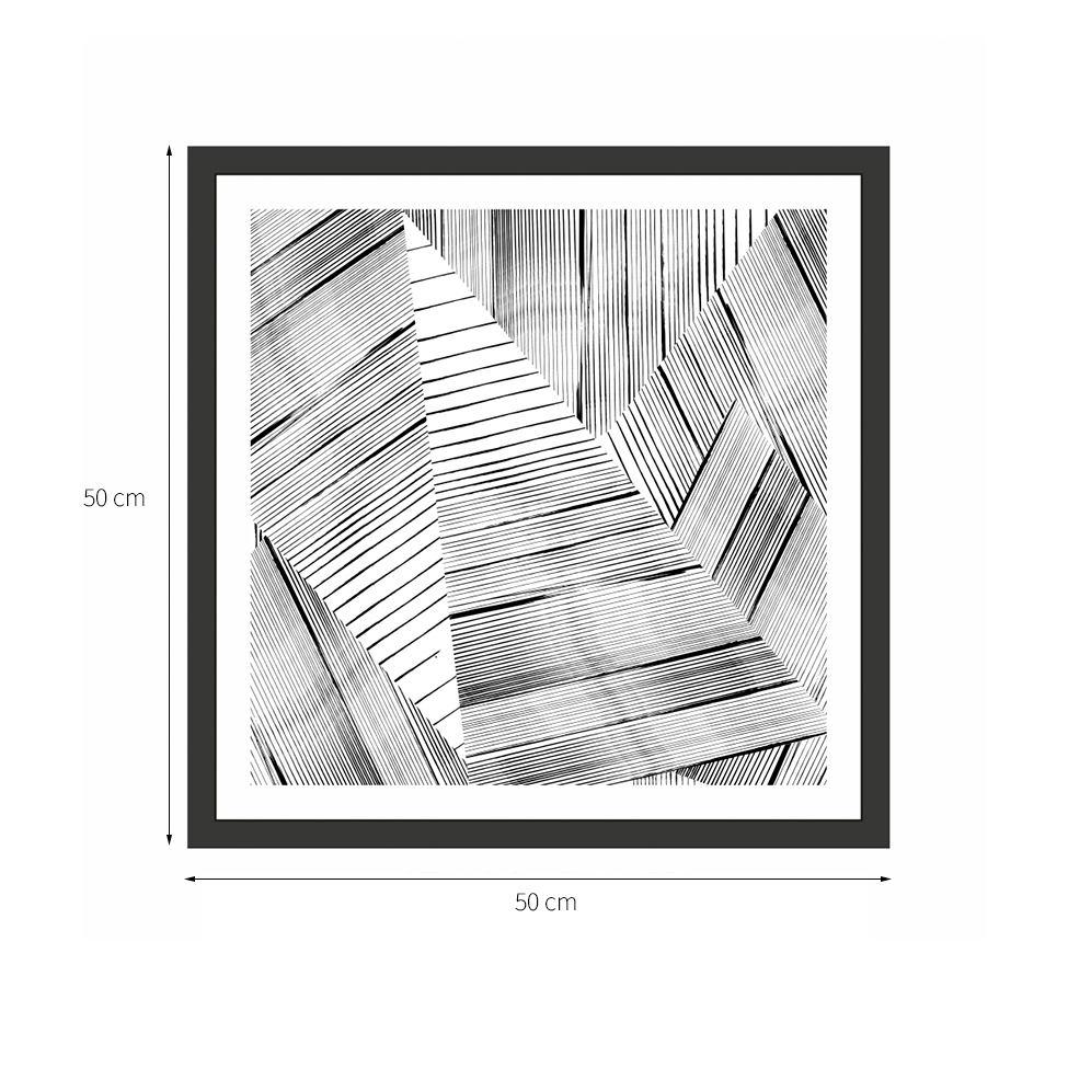 Quadro Decorativo com Moldura Abstrato I Preto