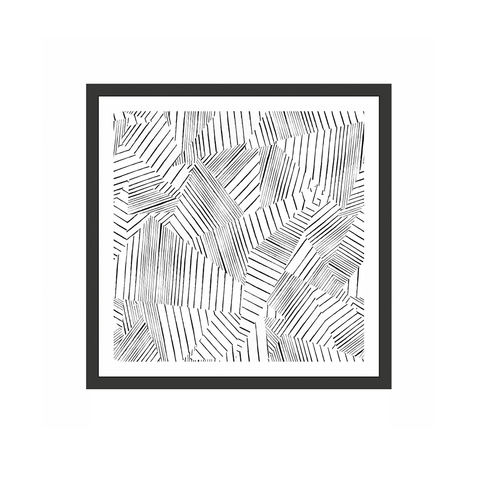 Quadro Decorativo com Moldura Abstrato II Preto