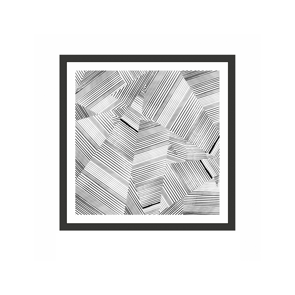 Quadro Decorativo com Moldura Abstrato III Preto