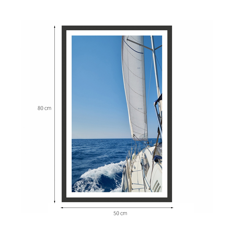 Quadro Decorativo com Moldura Barco Preto