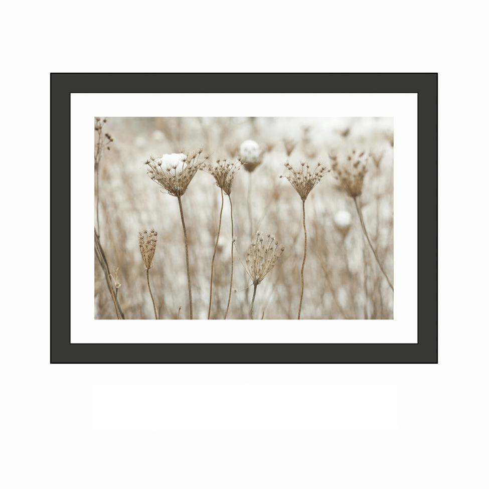 Quadro Decorativo com Moldura Floral Preto 40x30 cm