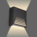 Arandela Moderna Parede Externa Slim 2 focos M3 PRETA + LED