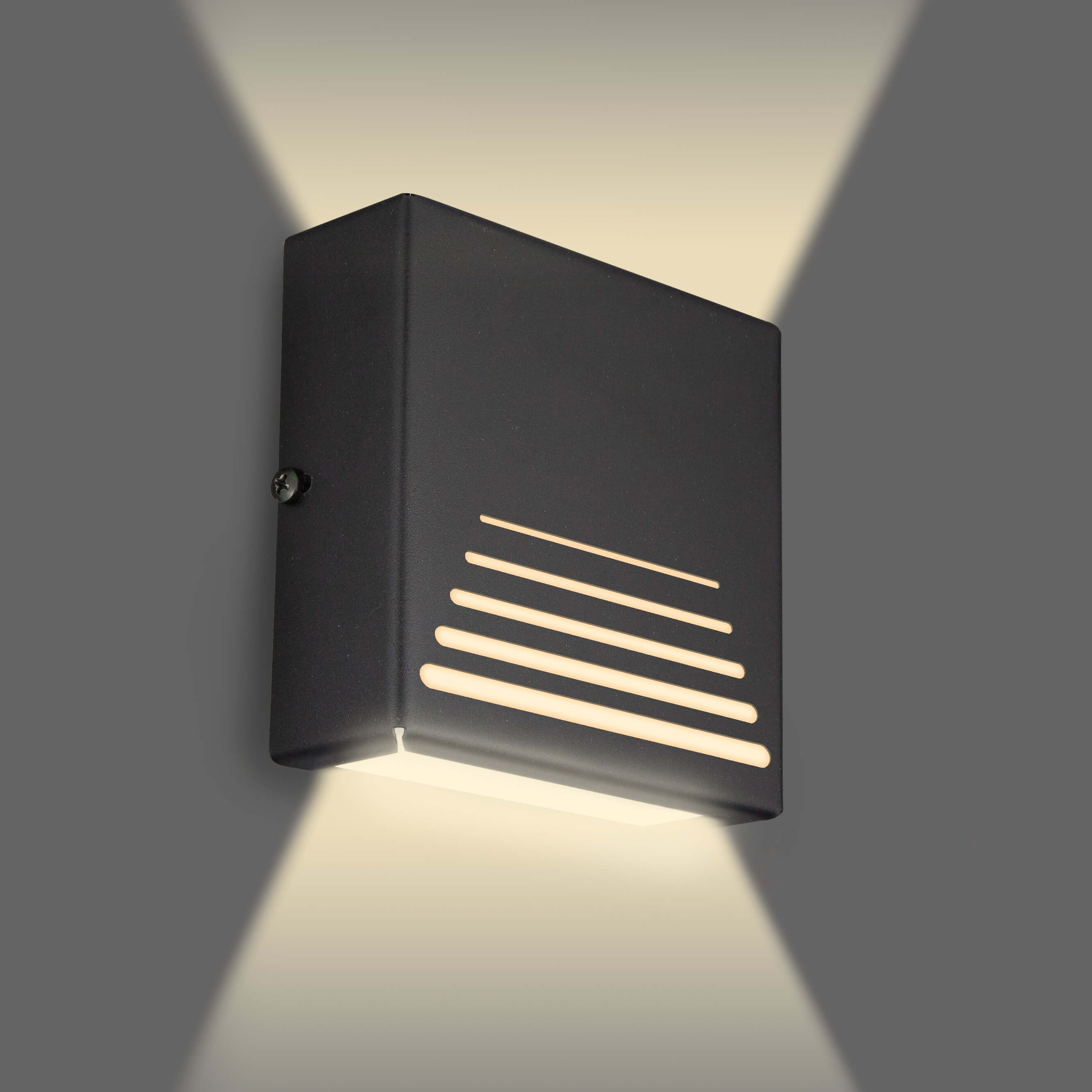 Arandela Moderna Parede Externa Slim 2 focos M3 PRETA + LED