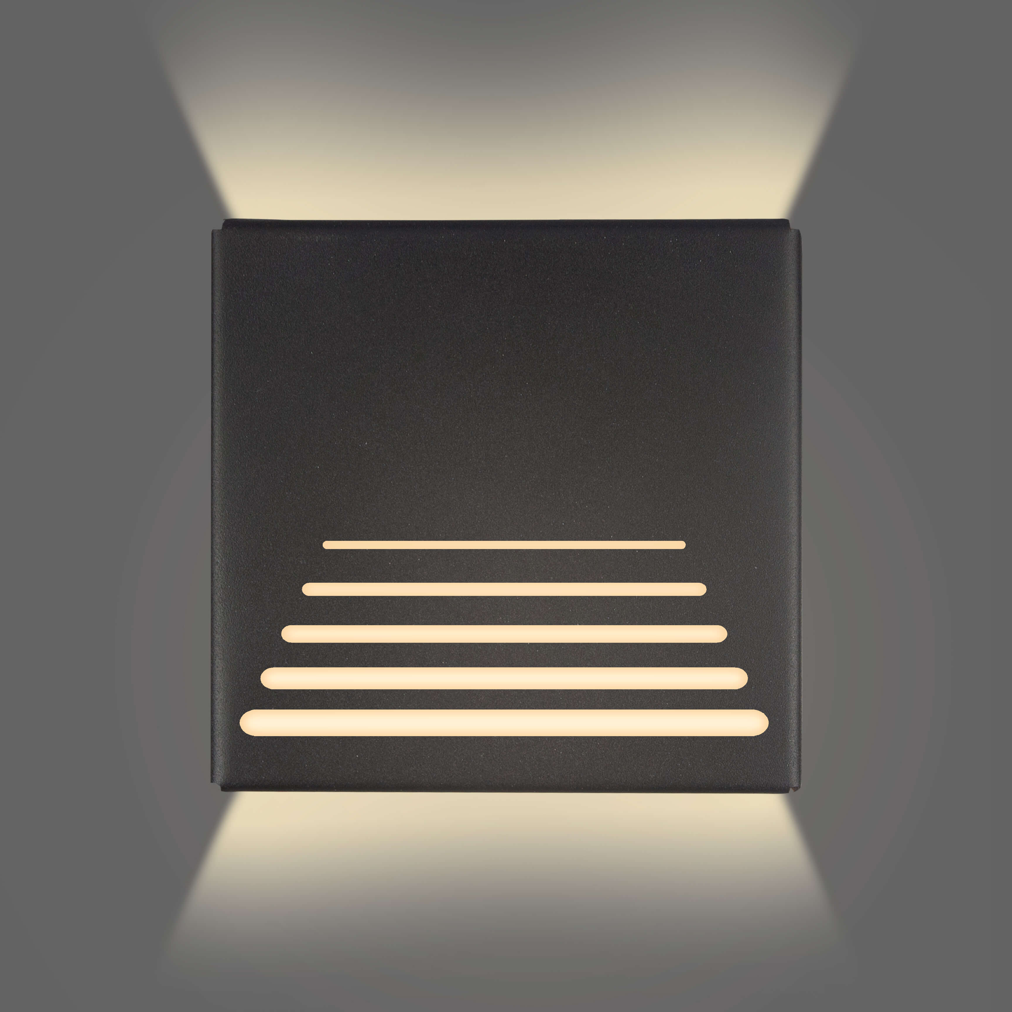 Arandela Moderna Parede Externa Slim 2 focos M3 PRETA + LED