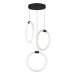 Lustre 3 pendente Circular AURA 25cm - PRETO - LED 45w 6000k