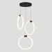 Lustre 3 pendente Circular AURA 25cm - PRETO - LED 45w 6000k