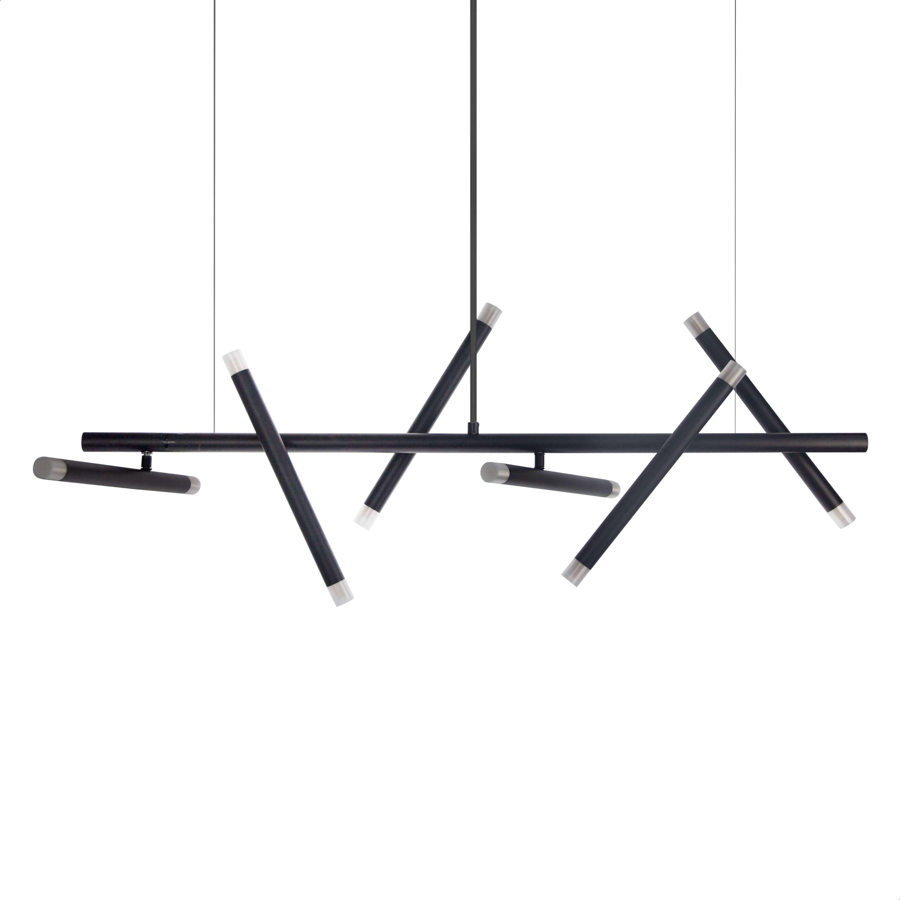 Lustre Grande Slim Moderno Billy PRETA + 12 LED G9 de 5W