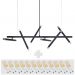 Lustre Grande Slim Moderno Billy PRETA + 12 LED G9 de 5W