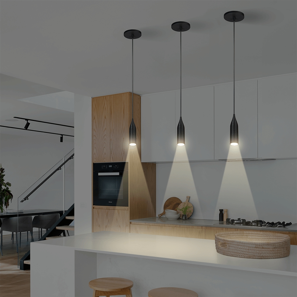 Lustre Pendente Decorativo Design 3D - ABS174 - PRETO + LED