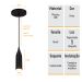 Lustre Pendente Decorativo Design 3D - ABS174 - PRETO + LED