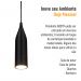 Lustre Pendente Decorativo Design 3D - ABS174 - PRETO + LED