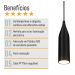 Lustre Pendente Decorativo Design 3D - ABS174 - PRETO