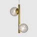 Lustre Pendente Figo OURO - 2 Globos Esfera de Vidro Fumê