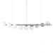 Lustre Pendente Figo PRATA - 9 Globos Esfera de Vidro Branco