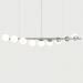 Lustre Pendente Figo PRATA - 9 Globos Esfera de Vidro Branco
