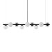 Lustre Pendente Figo Preto 1,5M - 9 Globos Esfera de Vidro Branco