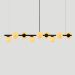 Lustre Pendente Figo Preto 1,5M - 9 Globos Esfera de Vidro Branco