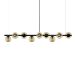 Lustre Pendente Figo Preto 1,5M - 9 Globos Esfera de Vidro Âmbar
