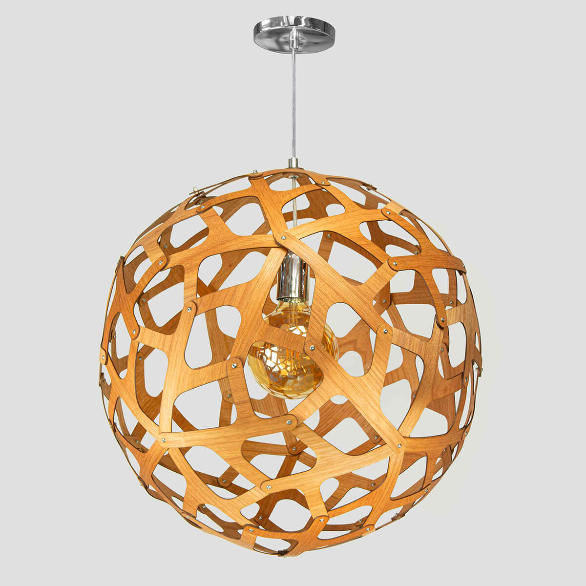 Lustre Pendente JACI - Extra Grande 50X50CM - 100% Madeira