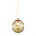 Pendente BRONZE C/ Globo de Vidro AMBAR de 14cm + LED 2W