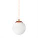 Pendente BRONZE C/ Globo de Vidro BRANCO de 14cm + LED 2W