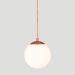 Pendente BRONZE C/ Globo de Vidro BRANCO de 14cm + LED 2W
