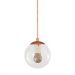 Pendente BRONZE C/ Globo de Vidro CRISTAL de 14cm + LED 2W