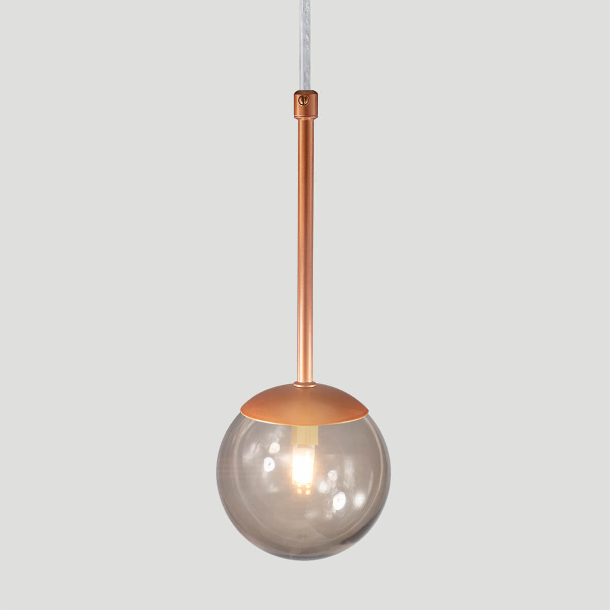 Pendente Globo Esfera de Vidro 12cm - BRONZE - Vidro Fumê