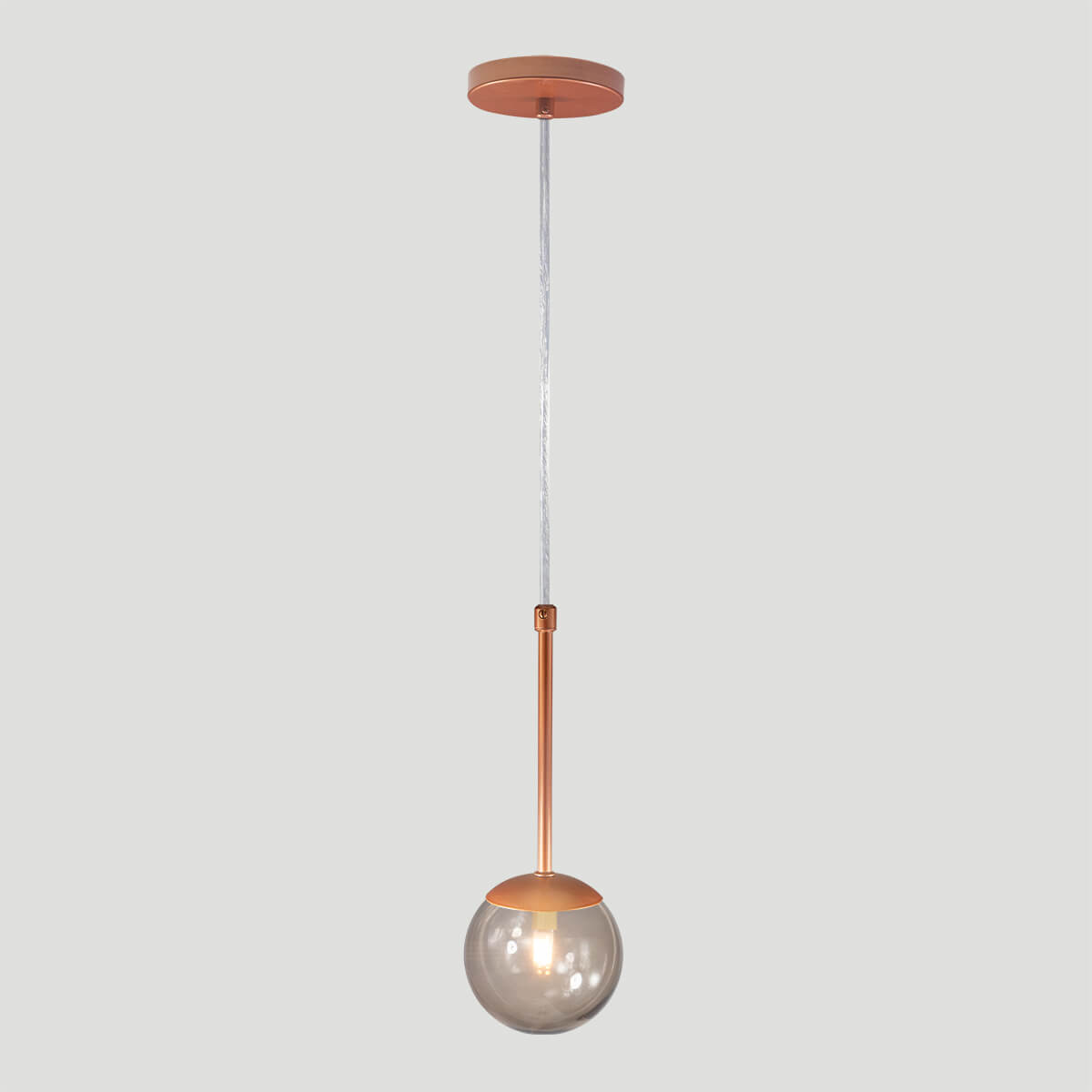 Pendente Globo Esfera de Vidro 12cm - BRONZE - Vidro Fumê
